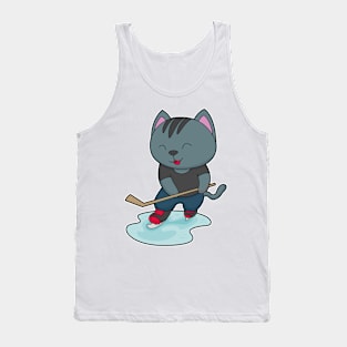 Cat Ice Hockey Ice hockey stick Tank Top